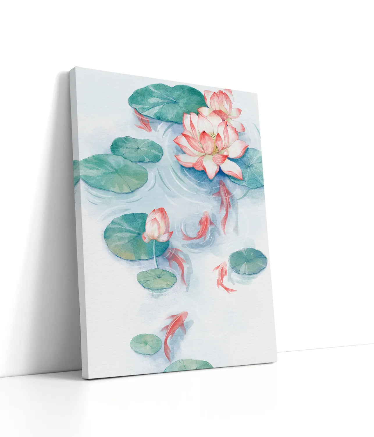 Lotus Pond Water Color Lærred