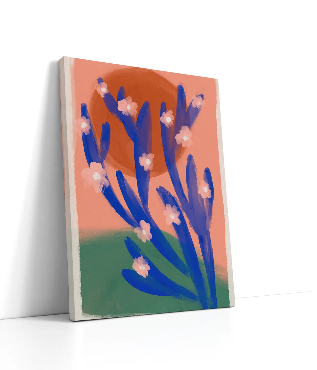 Blue Desert Cactus Lærred