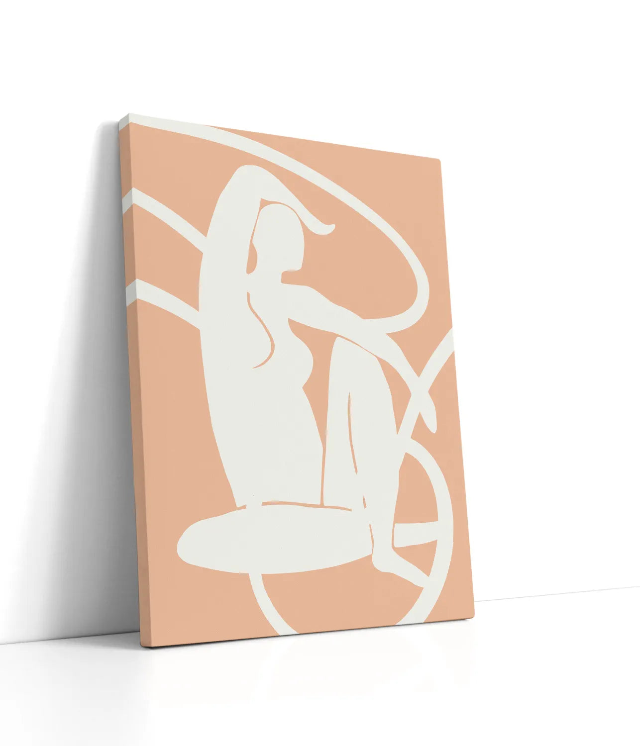 Woman Line Peach Fuzz Lærred
