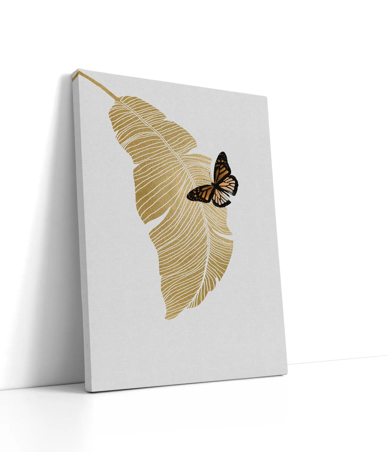 Butterfly & Palm Leaf Lærred