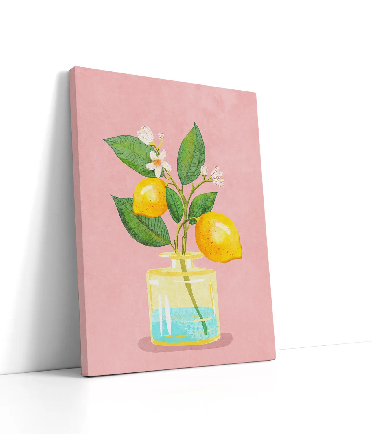 Lemon Bunch In Vase Lærred