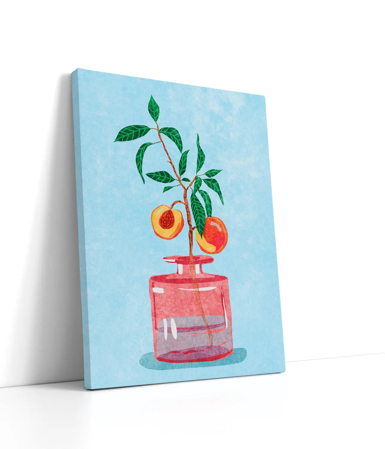 Peach Tree in Vase Lærred