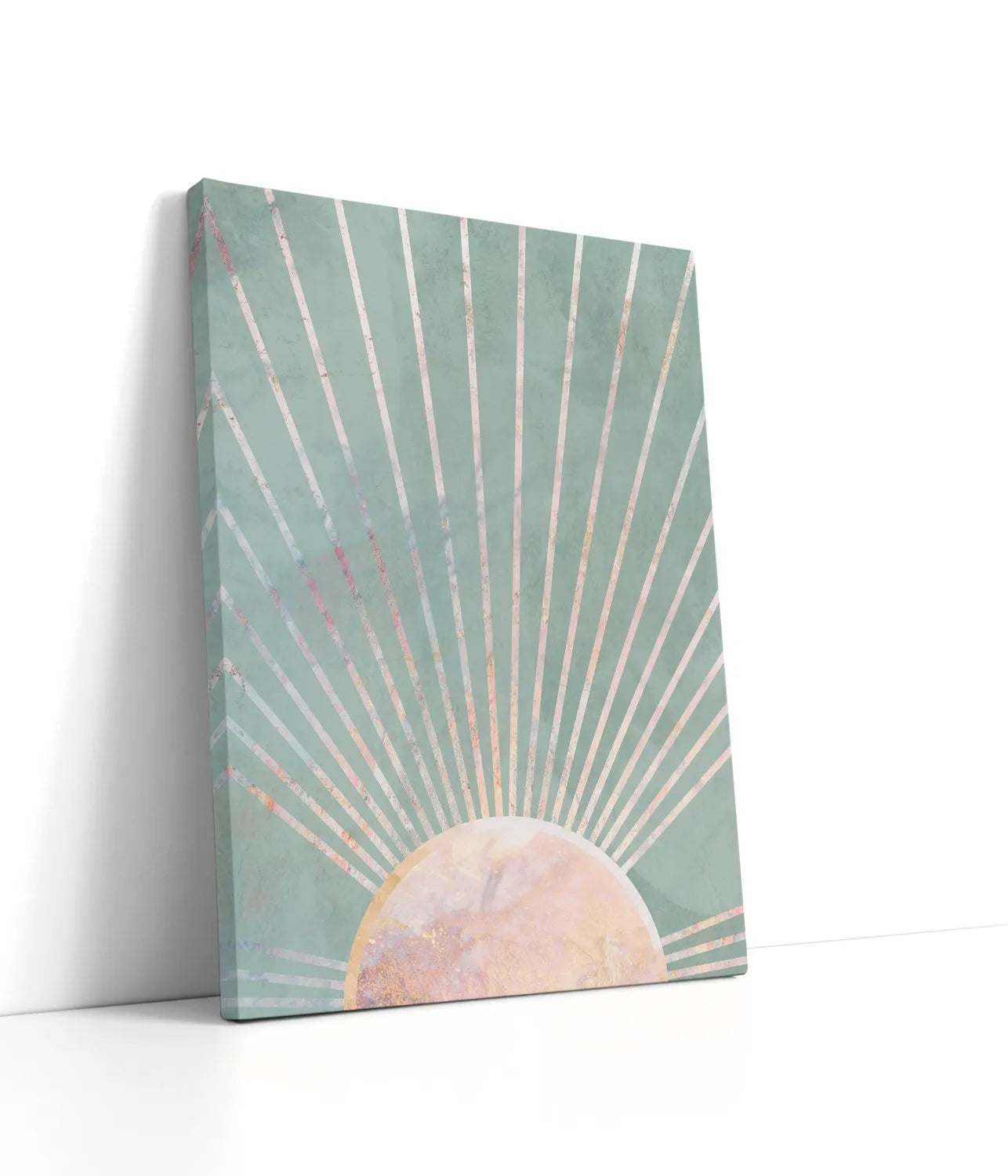 Sage Green Boho Sun Lærred