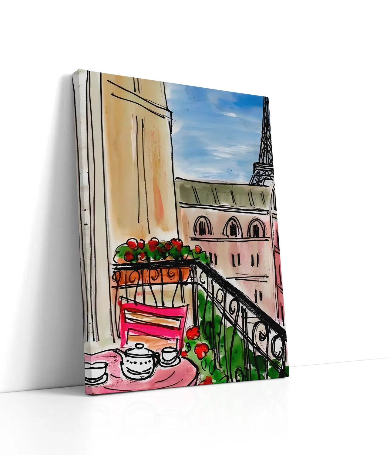 Balcony In Paris Lærred