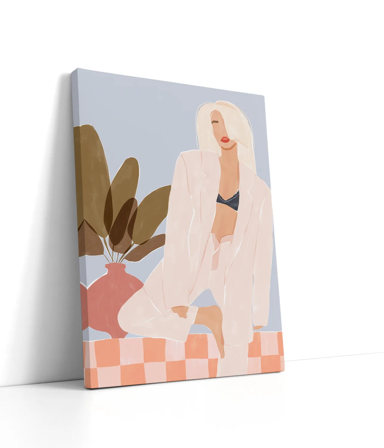 Too Lazy To Yoga Lærred