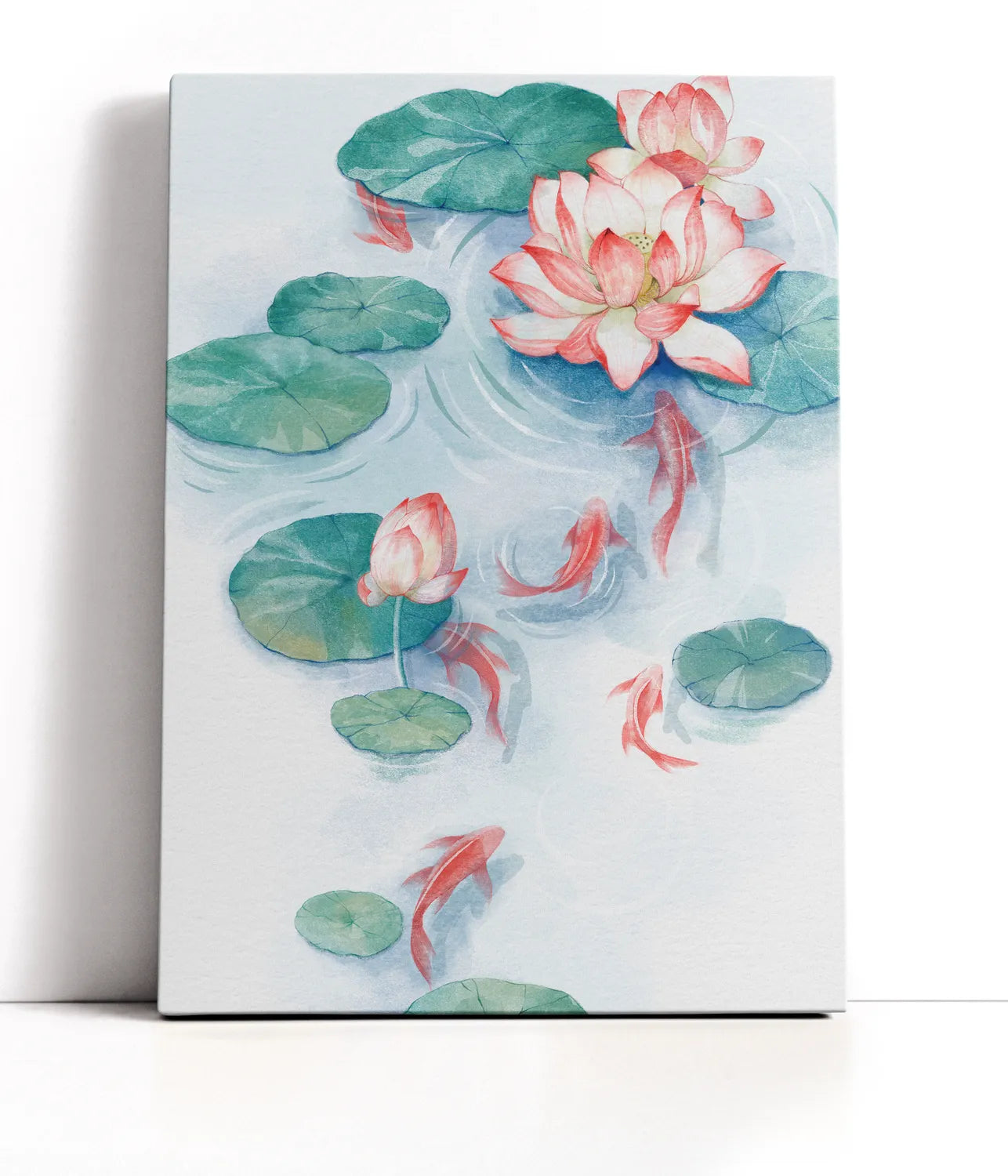 Lotus Pond Water Color Lærred