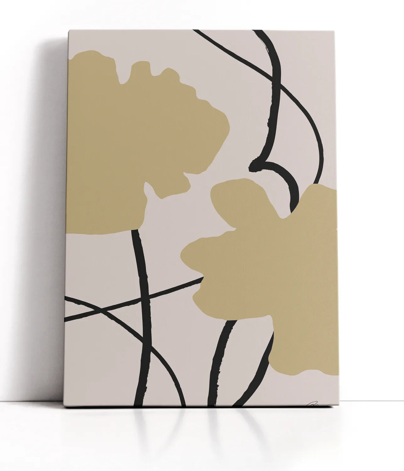 Beige Flowers 2 Lærred