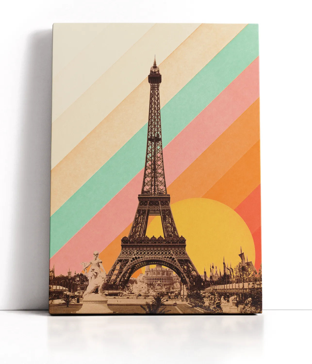 Eiffel Tower Rainbow Lærred