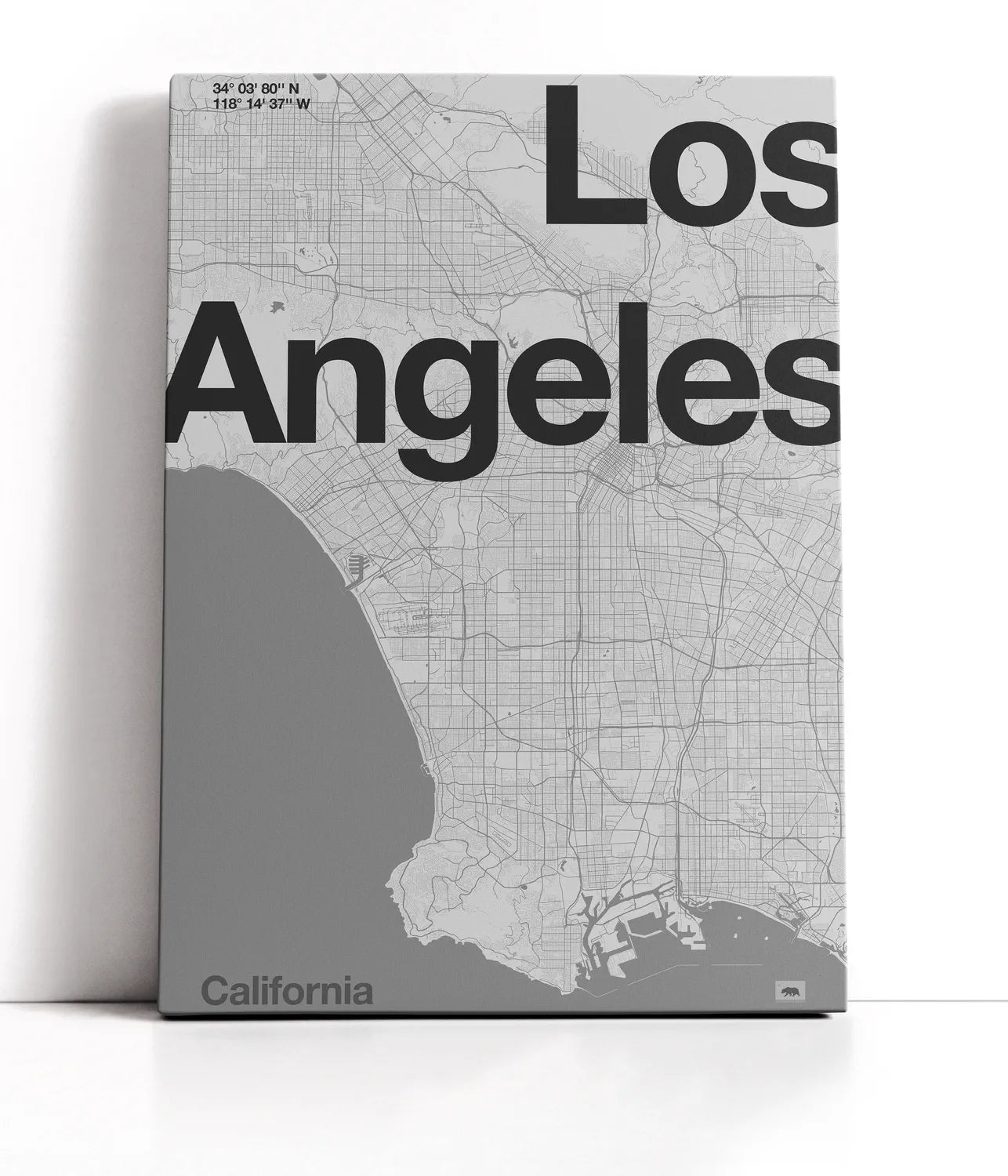 Los Angeles City Map Lærred