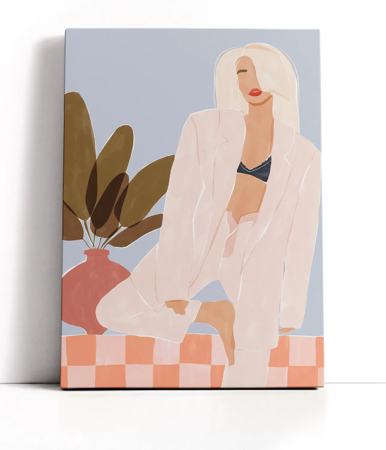 Too Lazy To Yoga Lærred