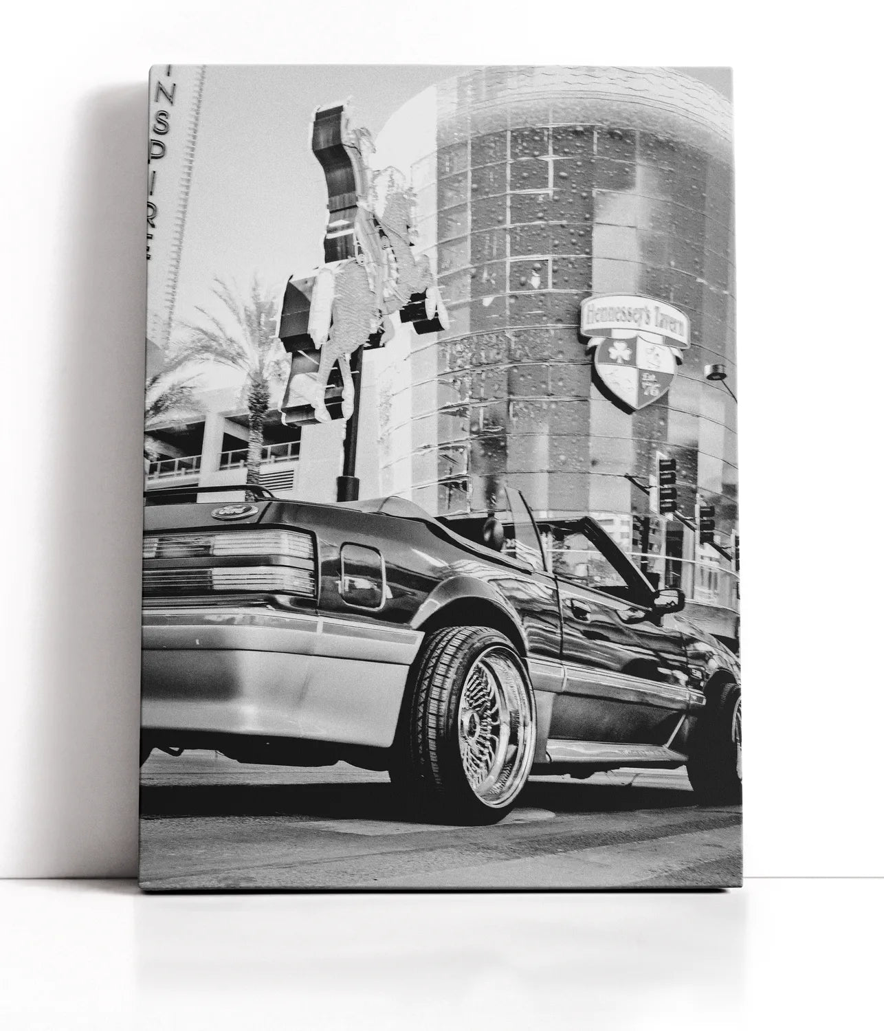 Las Vegas Car B&w Lærred