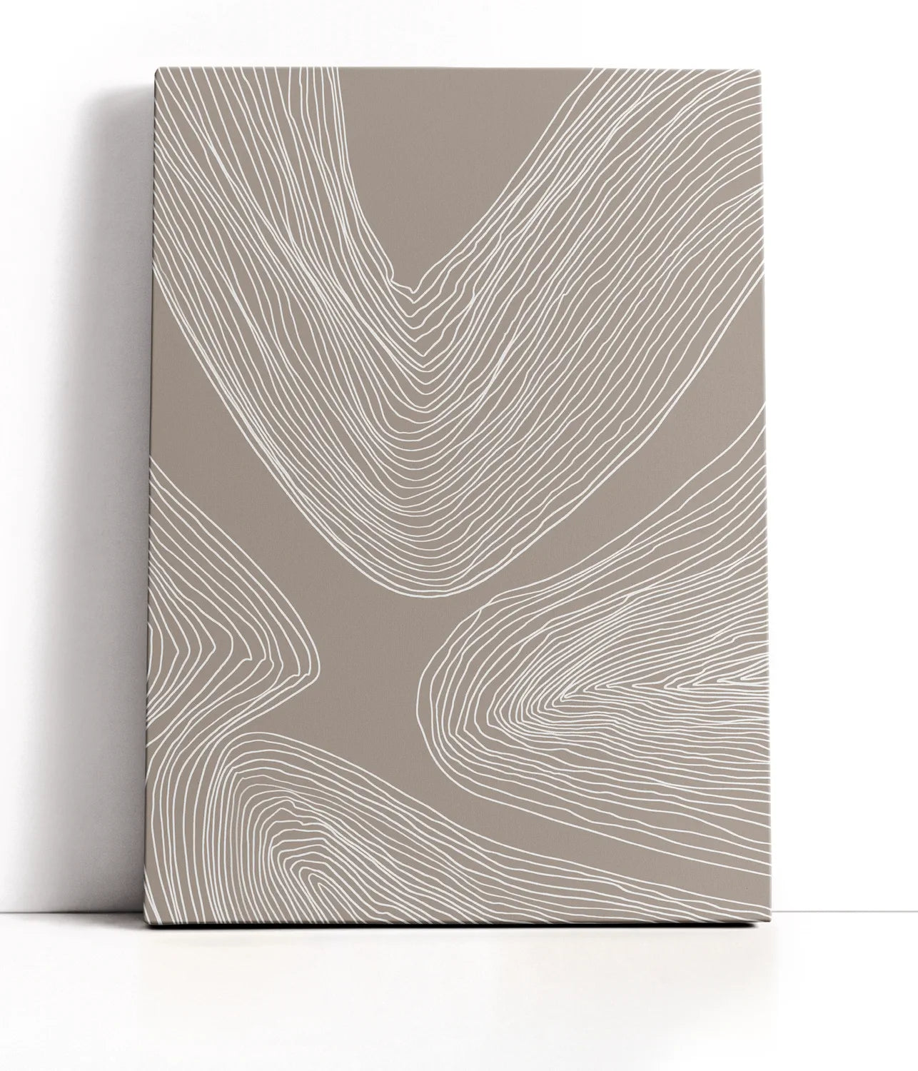 Flowing Contours Line Art Lærred