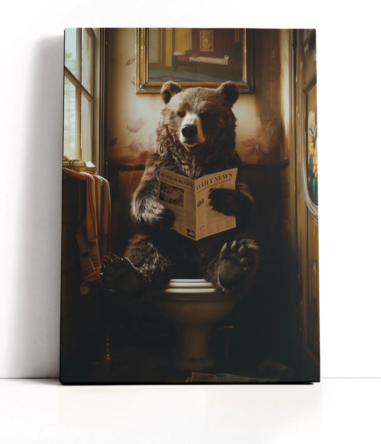 The Toilet Bear Lærred