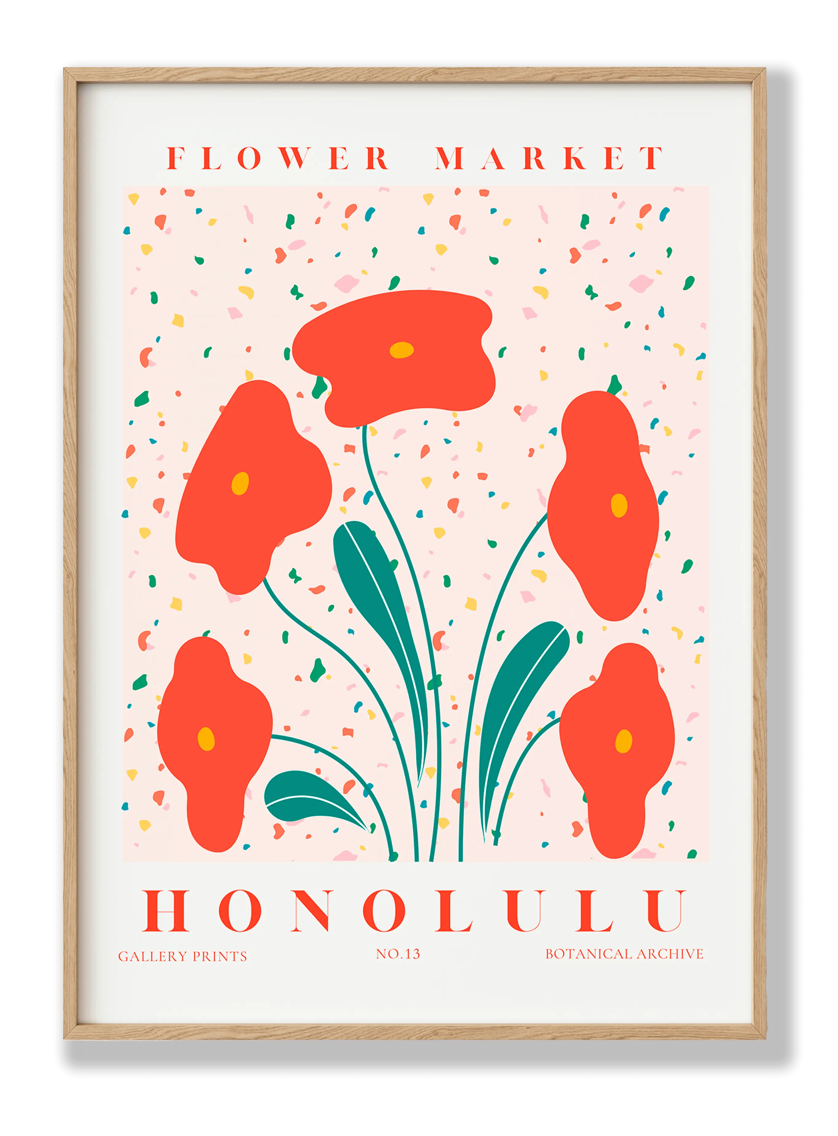 Blumenmarkt Honolulu Poster