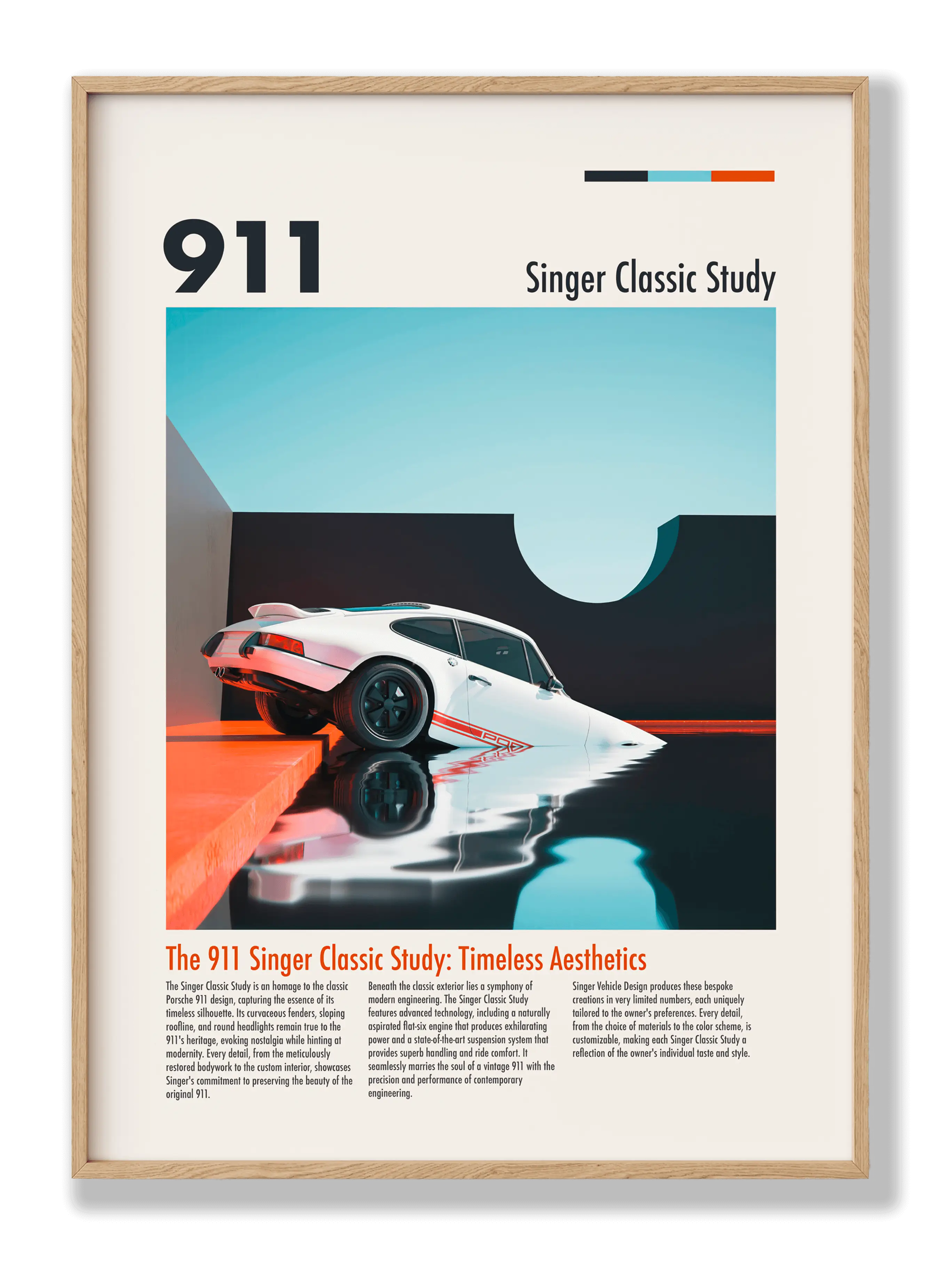Porsche 911 Singer Classic Studienposter