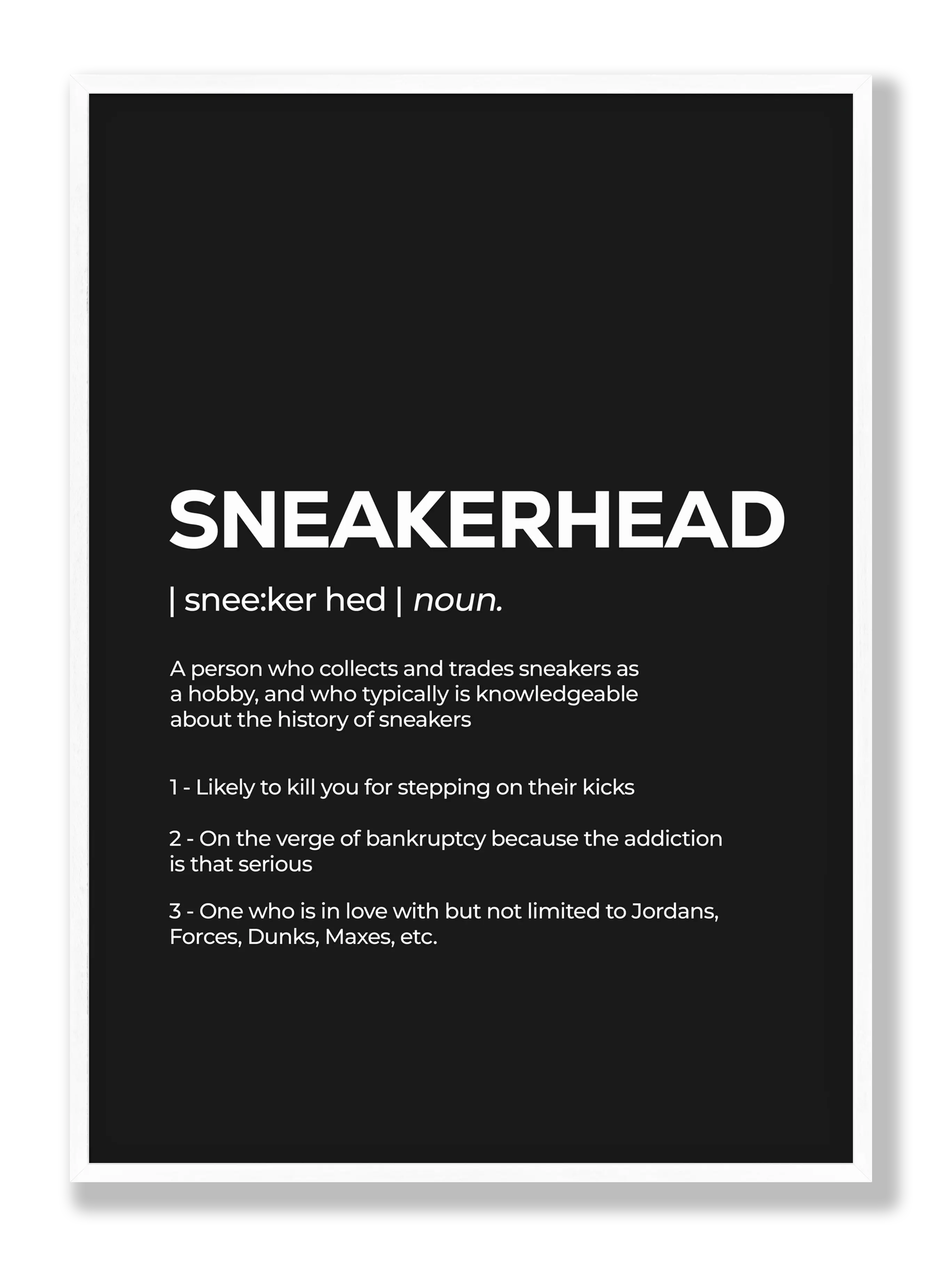 Sneakerhead Black Plakat