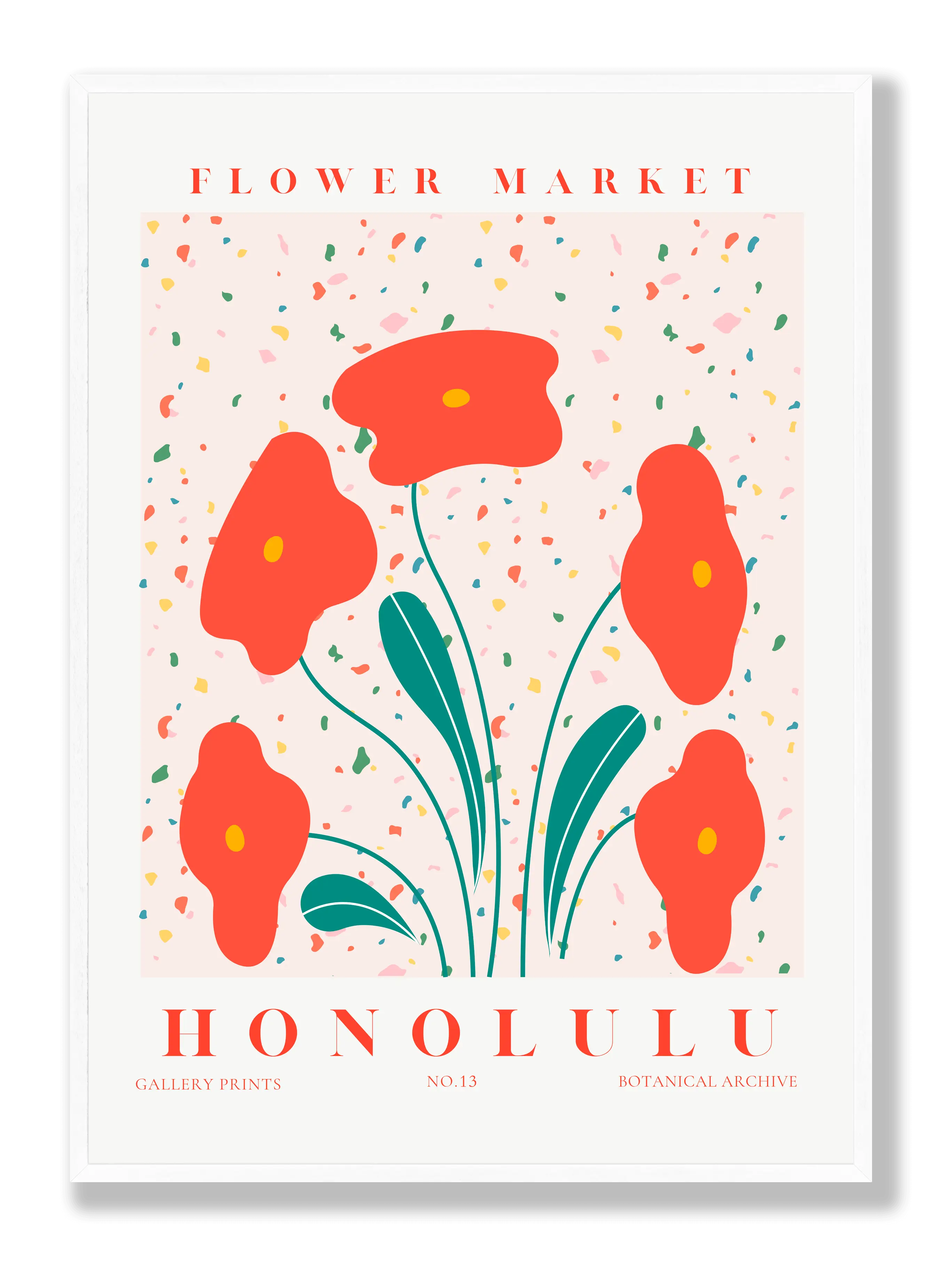 Blumenmarkt Honolulu Poster
