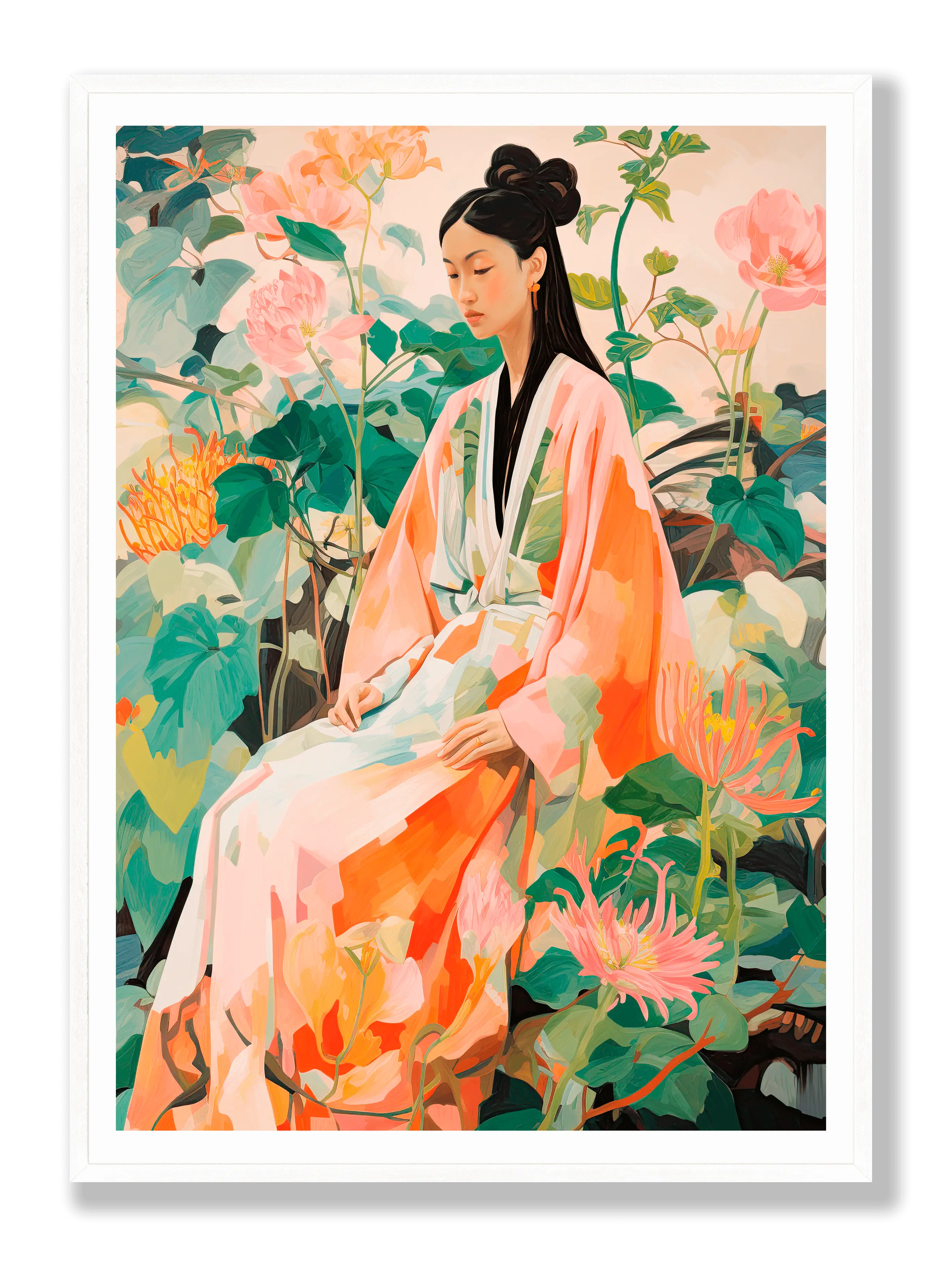 Surrounded By Flowers Poster
