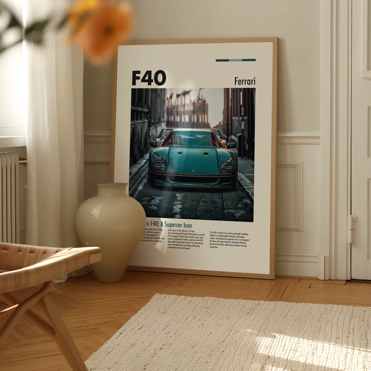 Ferrari F40 Black Plakat