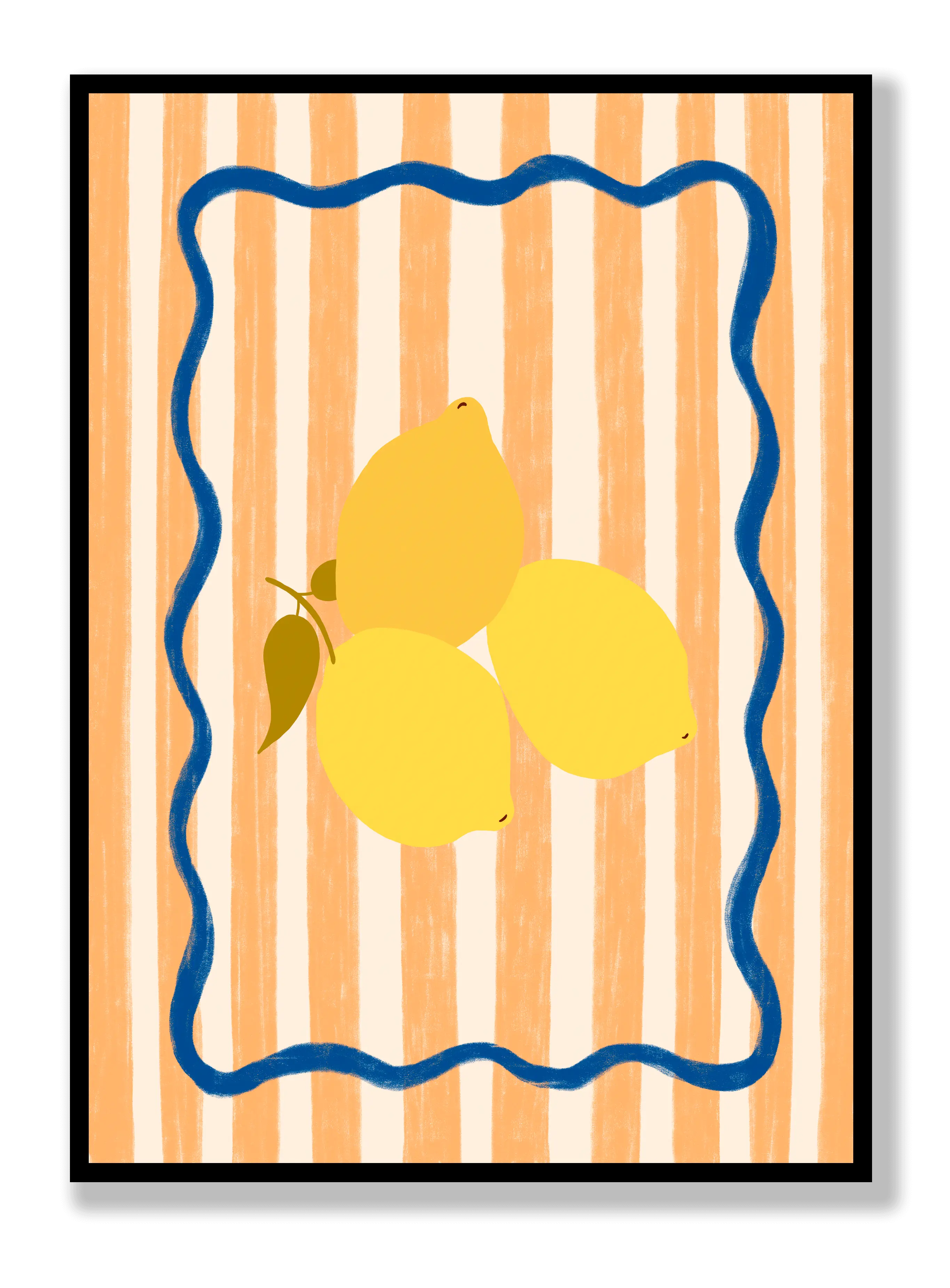 Zitronen auf Orange Poster