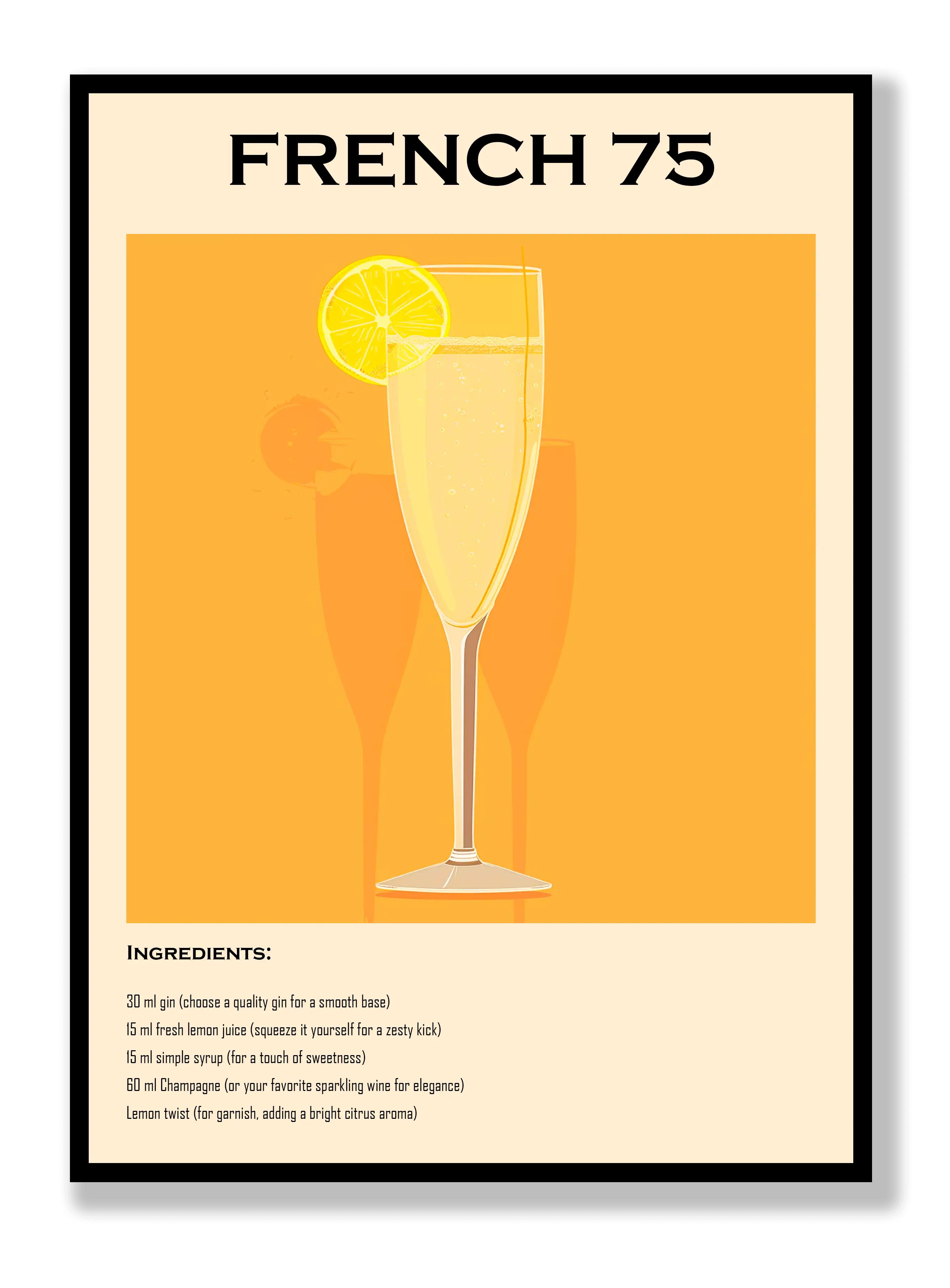 French 75 Plakat