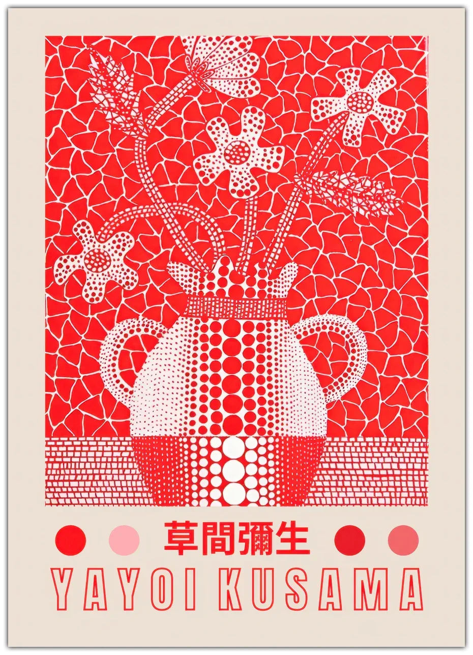 Yayoi Kusama - Rote Vase Poster