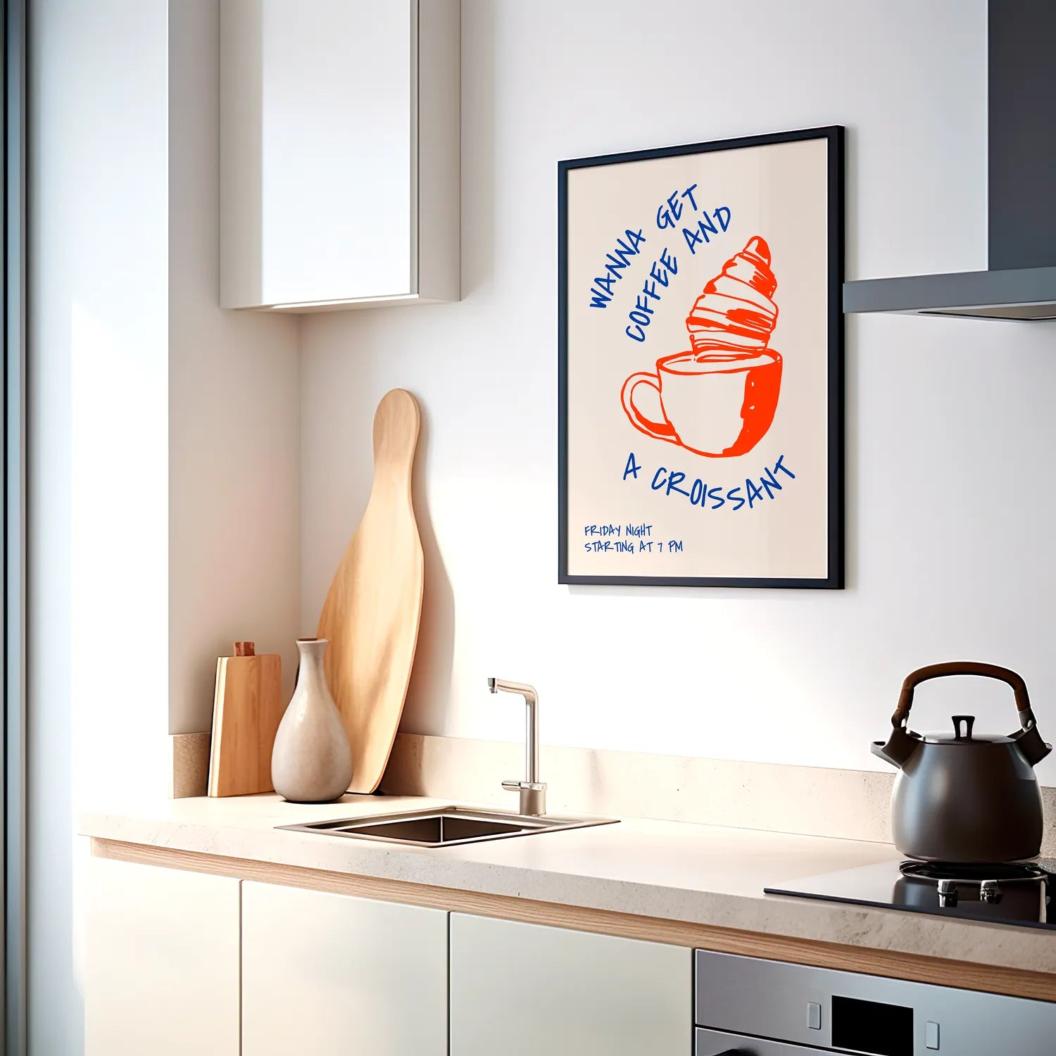 Coffee And Croissant Plakat