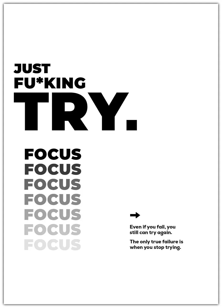 Just f*cking try Plakat