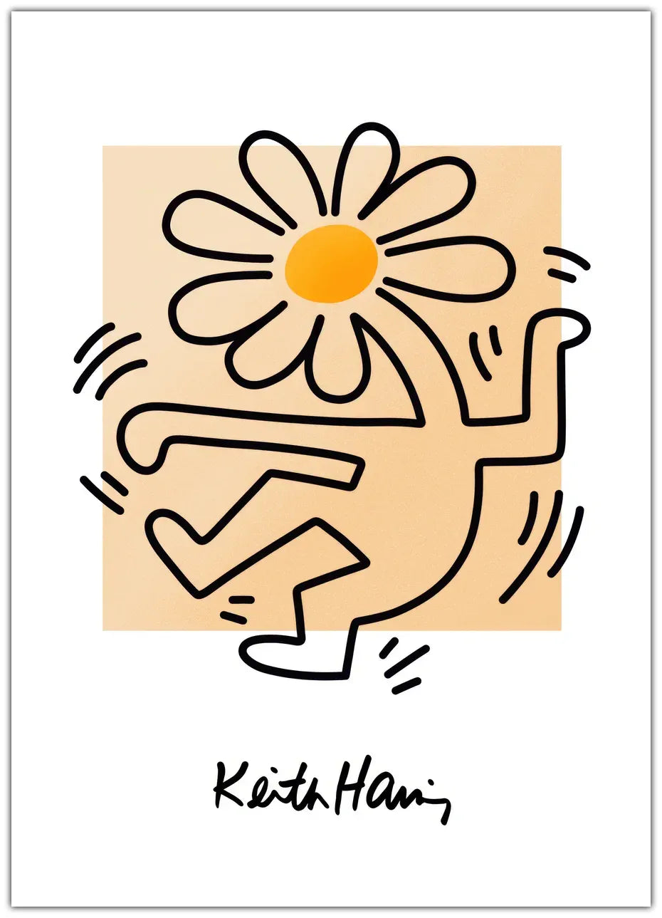 Keith Haring - Flower Head Plakat
