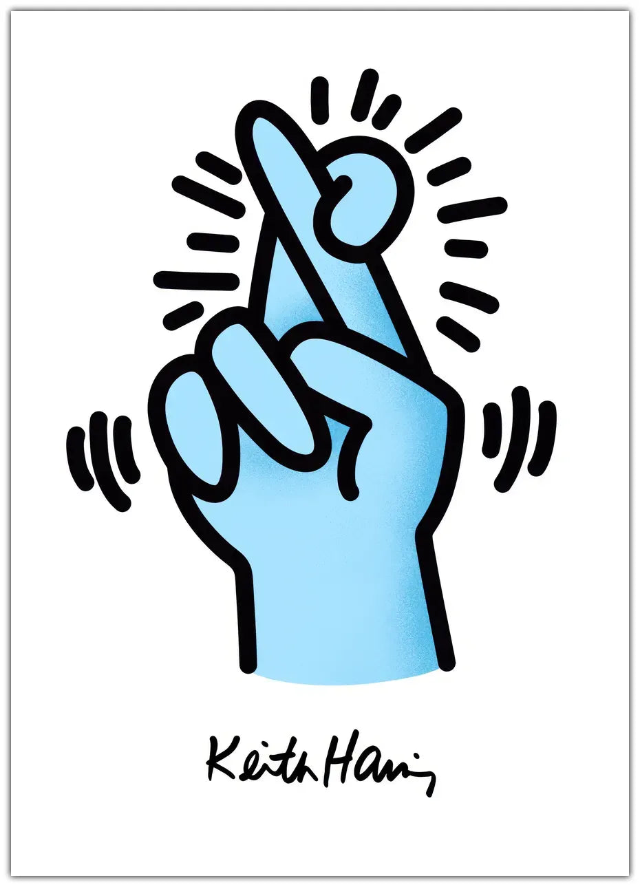 Keith Haring - Fingers Crossed Plakat