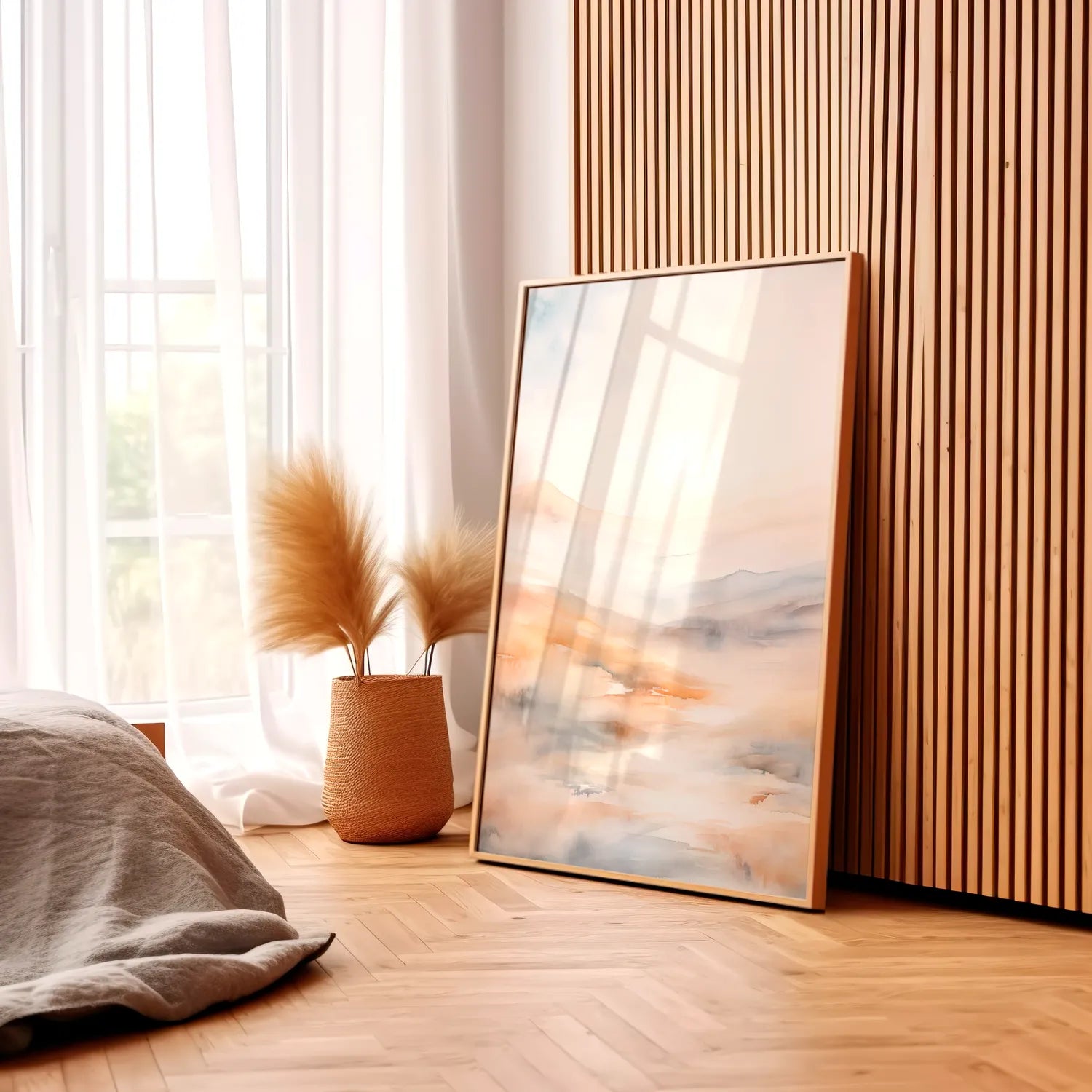 Beige Mountains Abstract Plakat