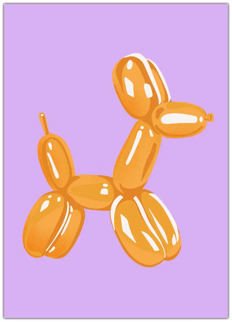 Yellow Balloon Dog Plakat