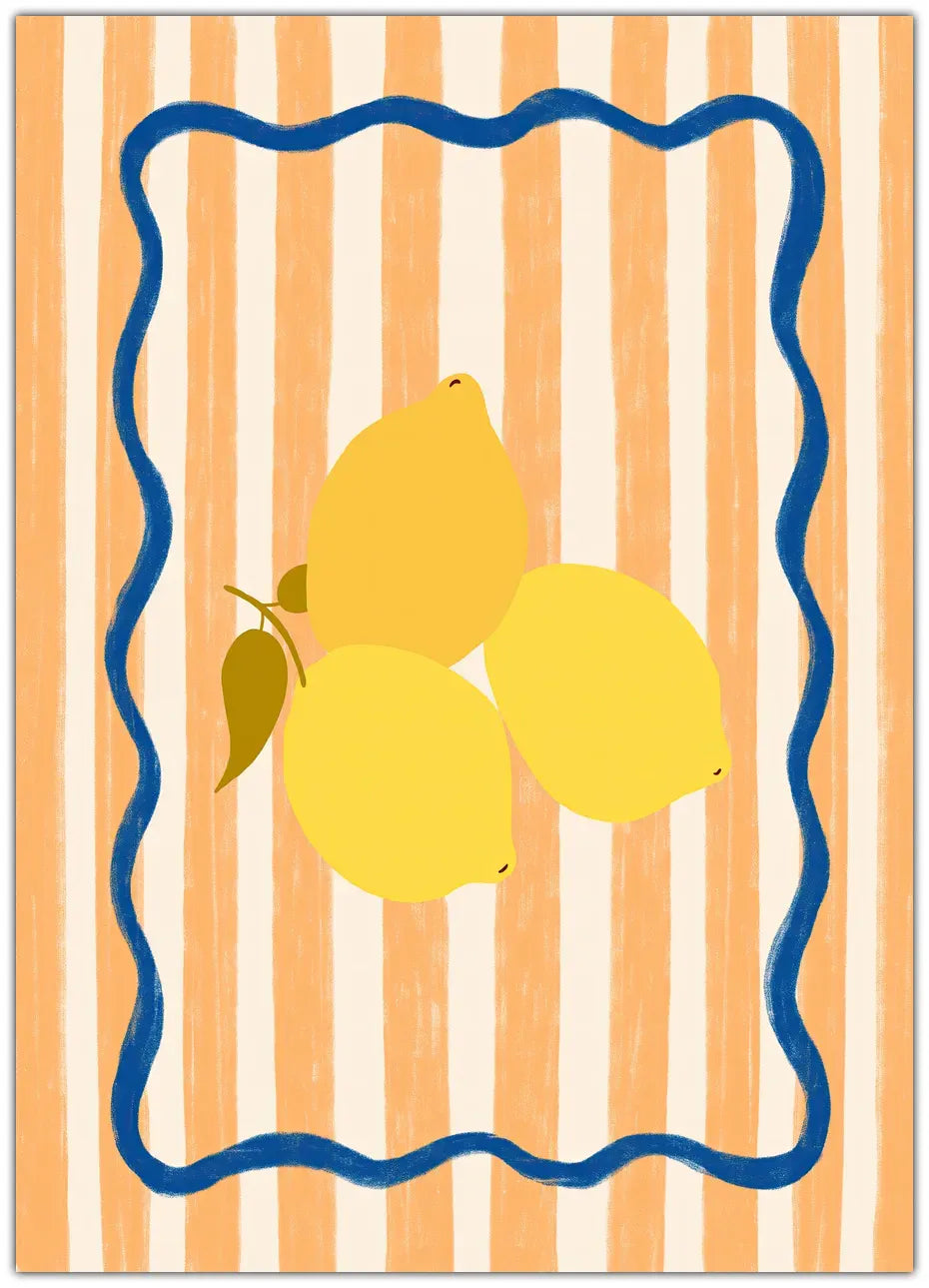 Lemons On Orange Plakat