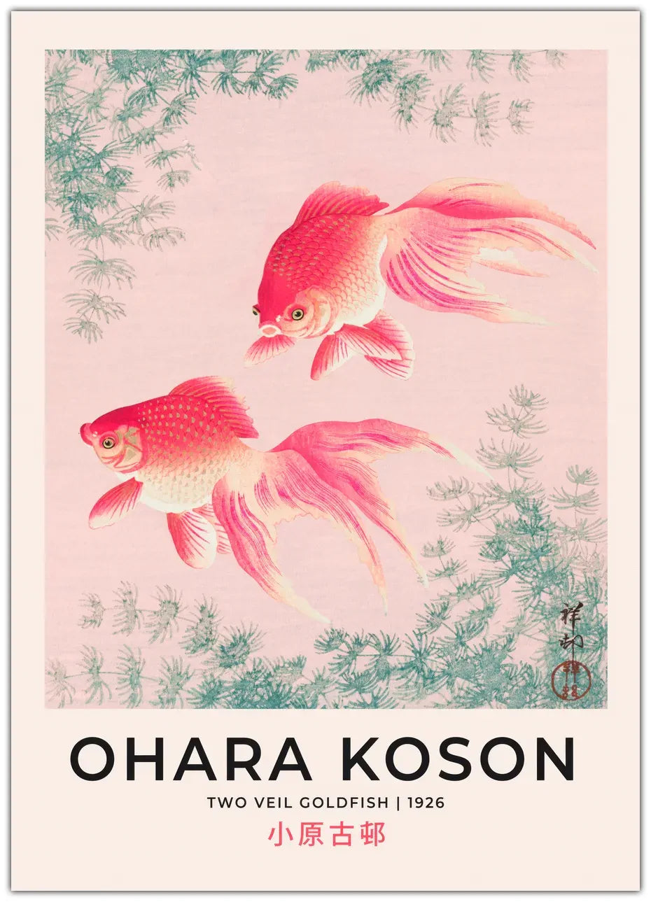 Ohara Koson - Two Veil Goldfish Plakat