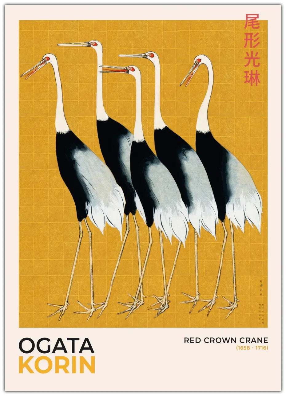 Ogata Korin - Red Crown Crane Plakat