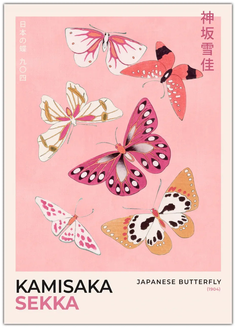 Kamisaka Sekka - Japanese Butterfly Plakat