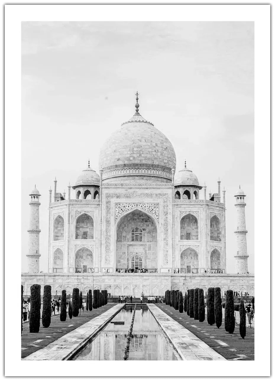 Taj Mahal Black/White Plakat