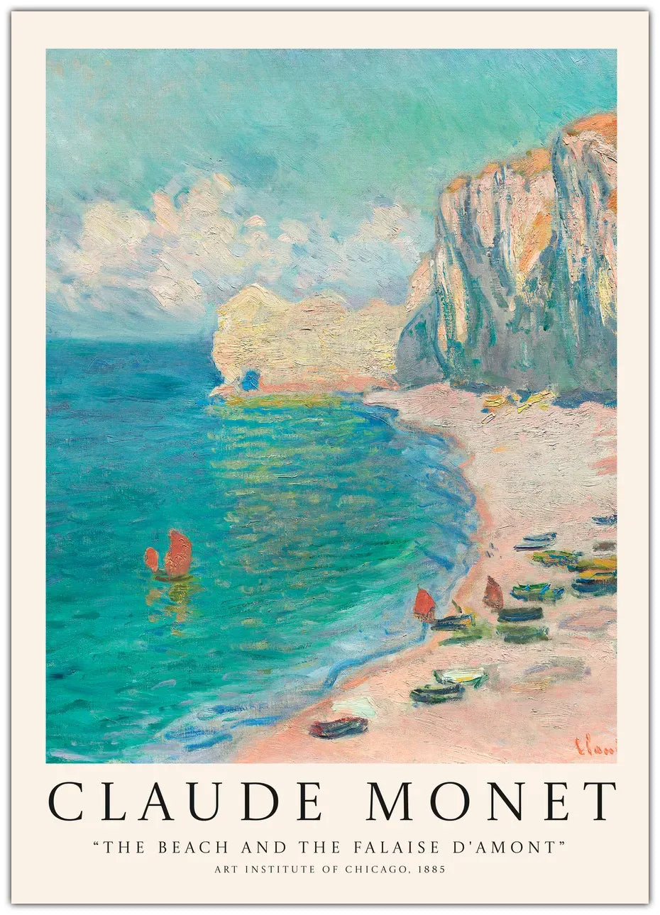 Claude Monet - The Beach And The Falaise D'amont Plakat
