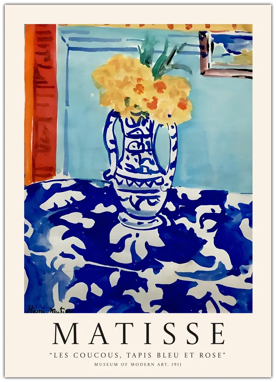 Henri Matisse - Les Coucous, Tapis Bleu Et Rose Plakat