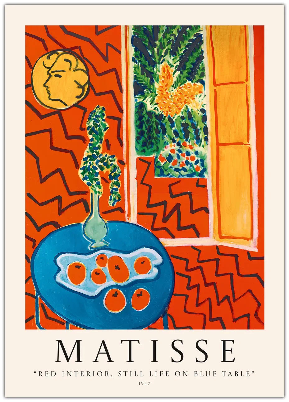 Henri Matisse - Red Interior. Still Life on a Blue Table Plakat