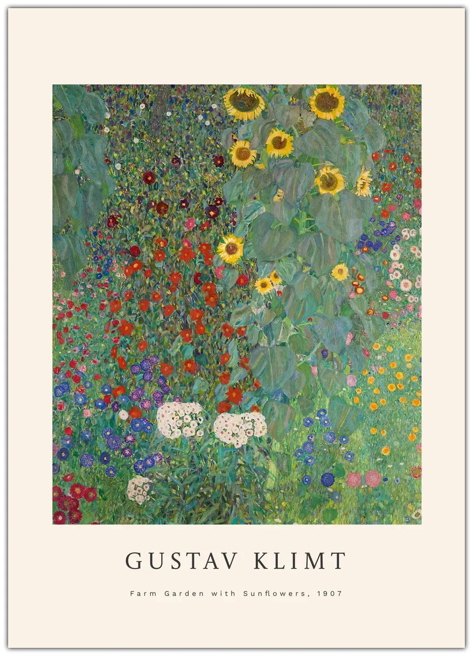 Gustav Klimt - Farm Garden With Sunflowers Plakat