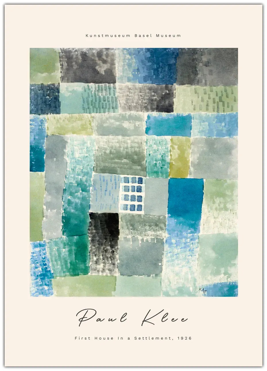 Paul Klee - First House In A Settlement Plakat