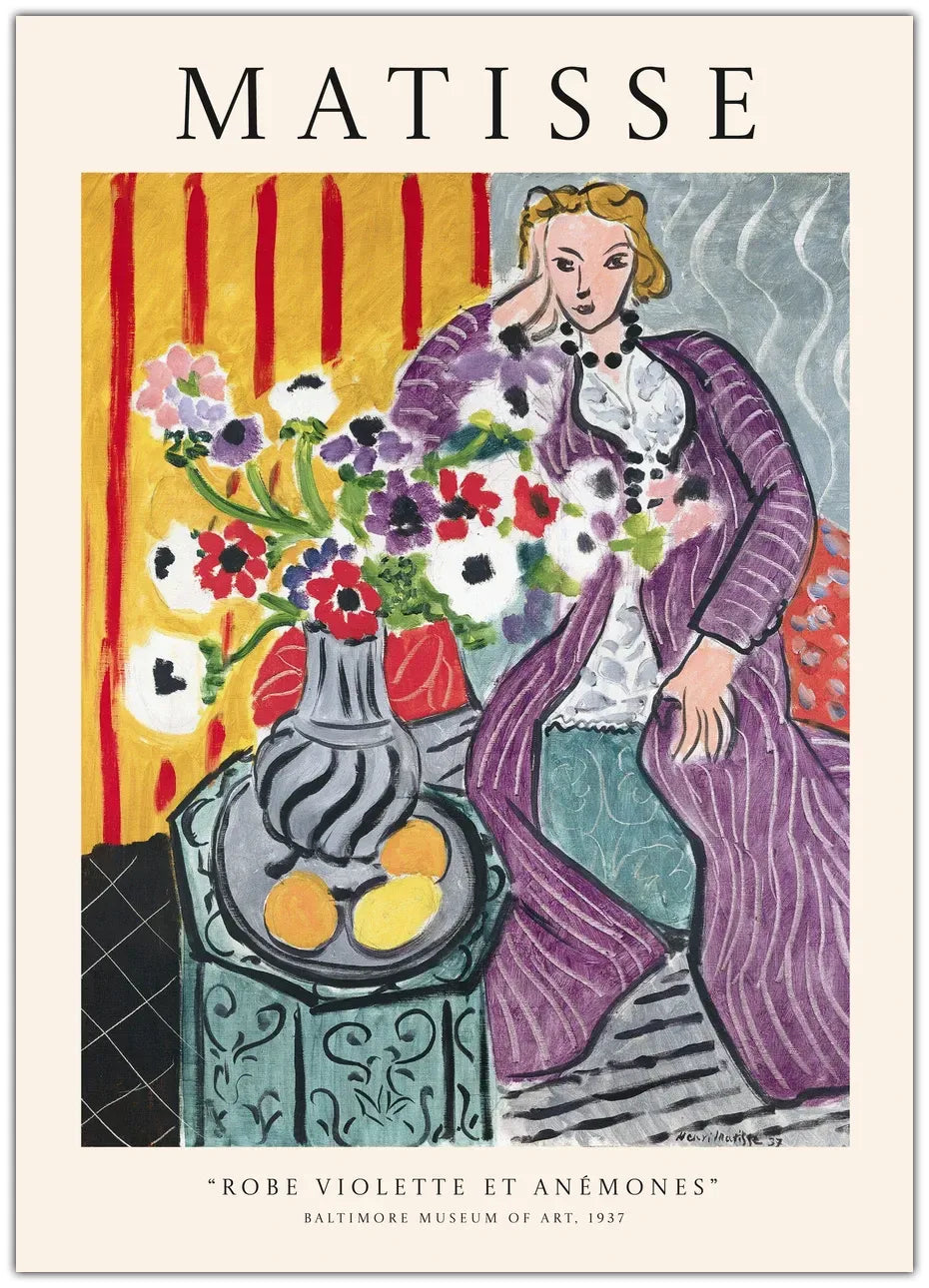 Henri Matisse - Robe Violette Et Anémones Plakat