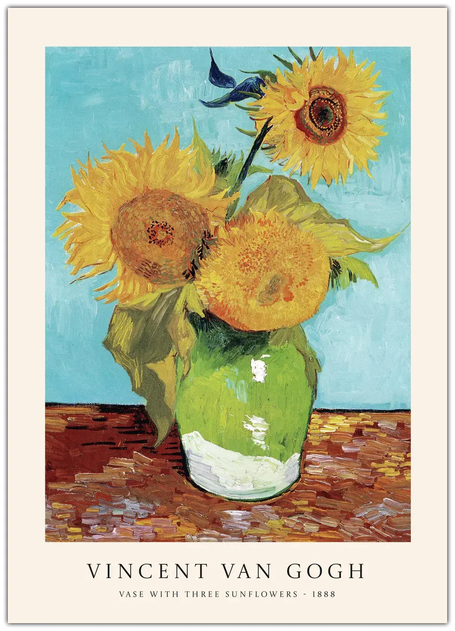 Van Gogh - Vase With Three Sunflowers Plakat