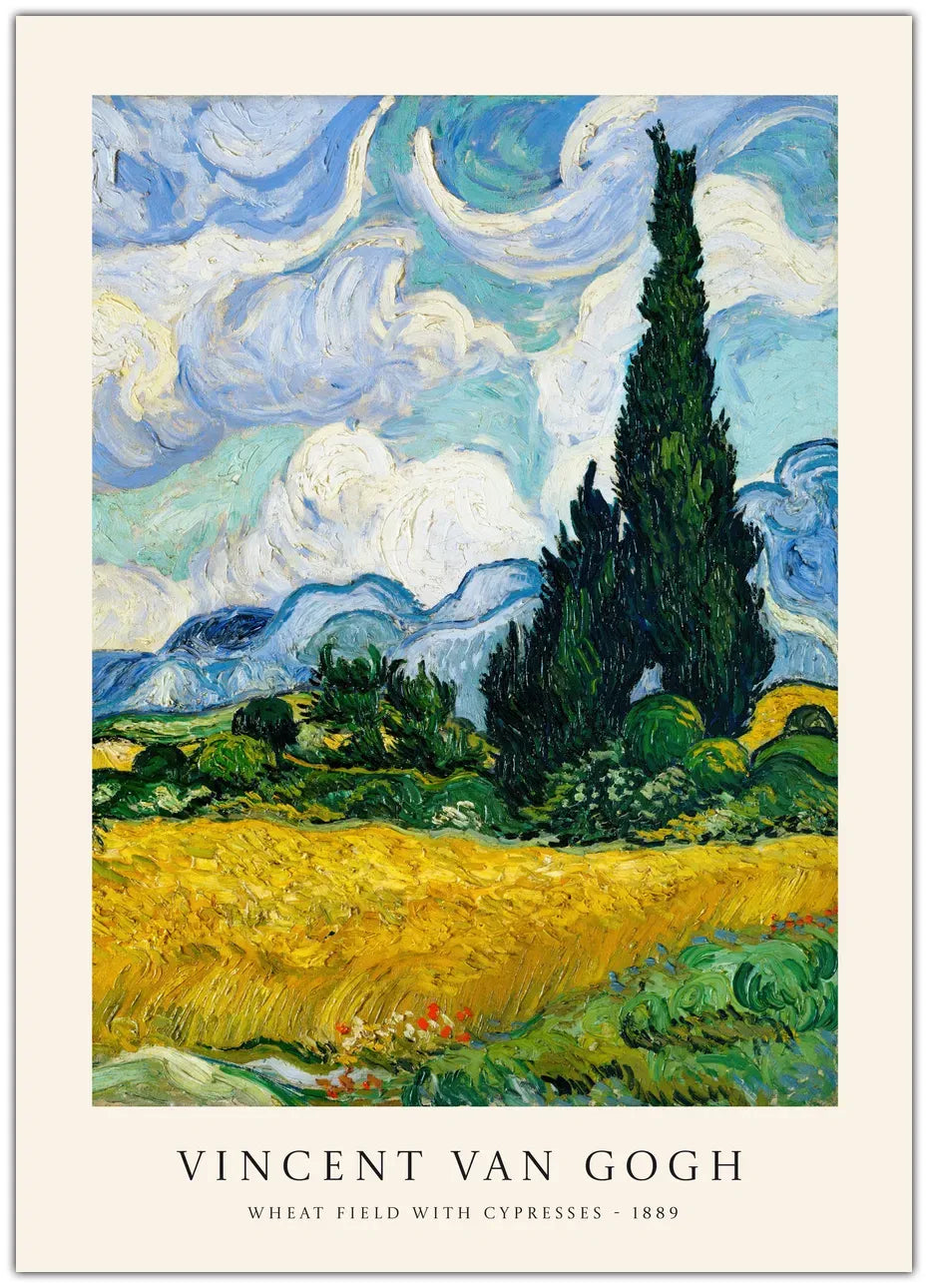 Van Gogh - Wheat Field With Cypresses Plakat