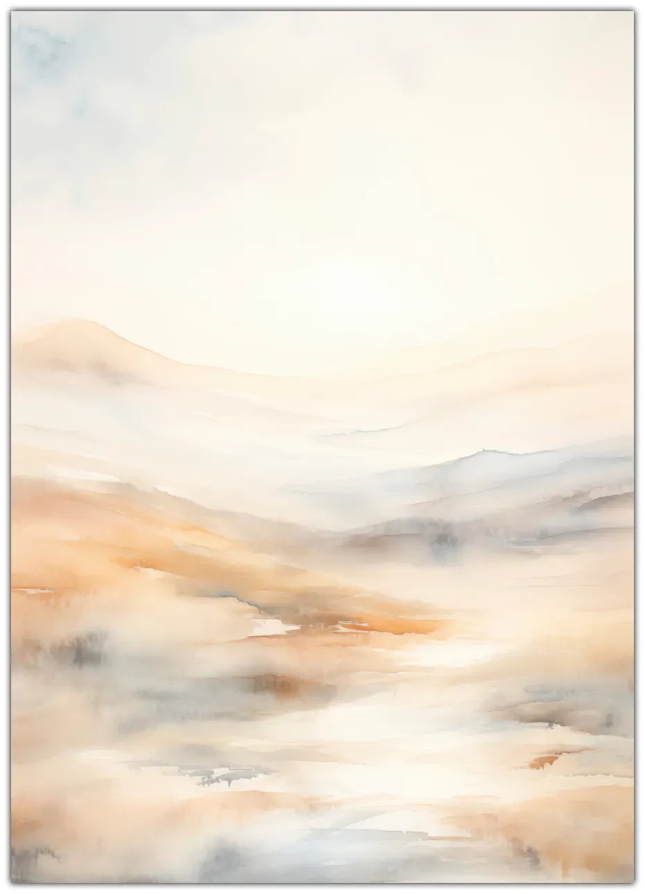Beige Mountains Abstract Plakat