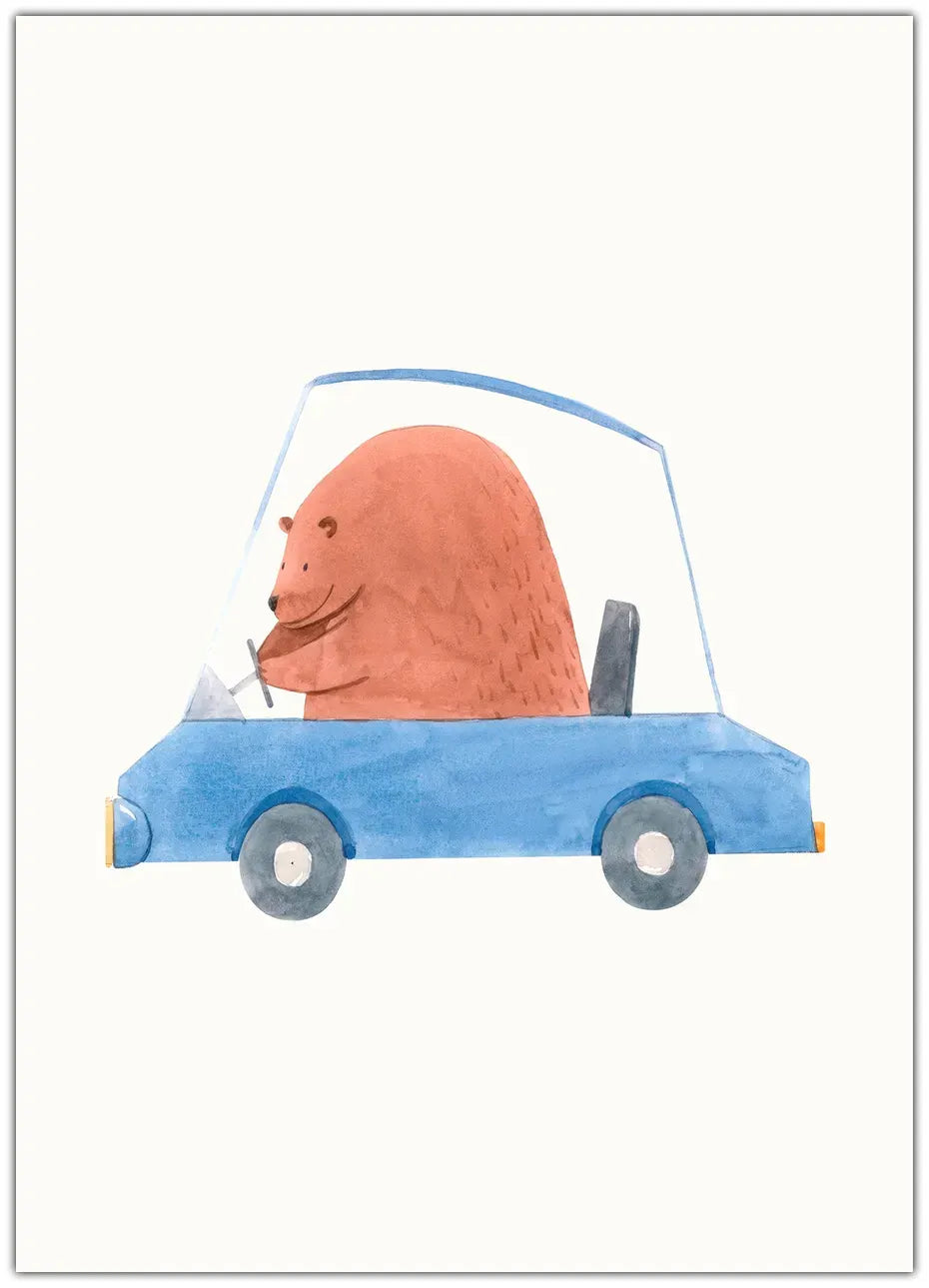 Driving Bear Plakat