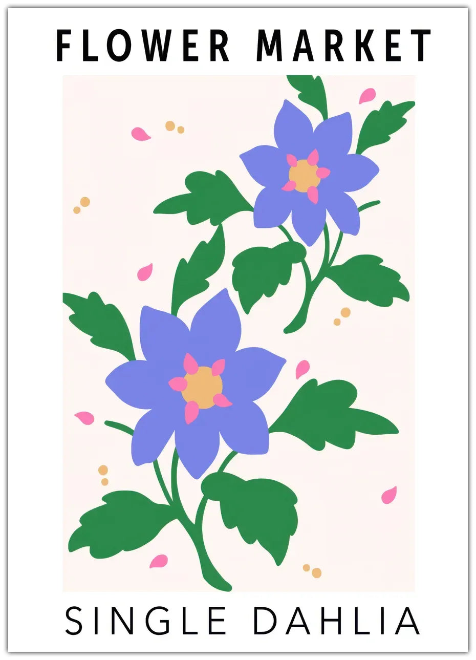 Flower Market Single Dahlia Plakat