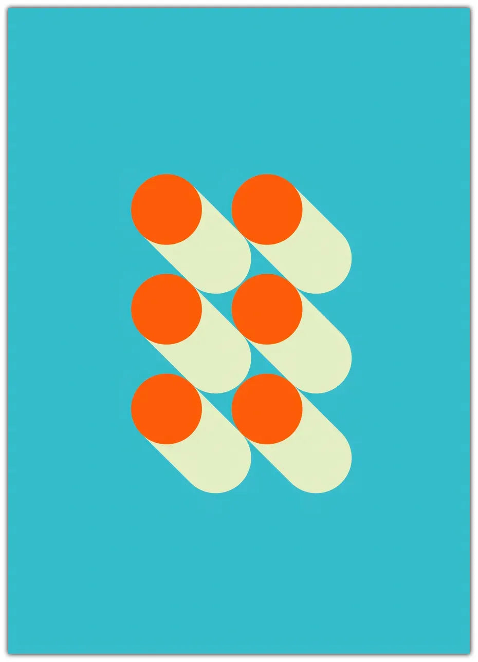 Bauhaus Orange Circles Plakat