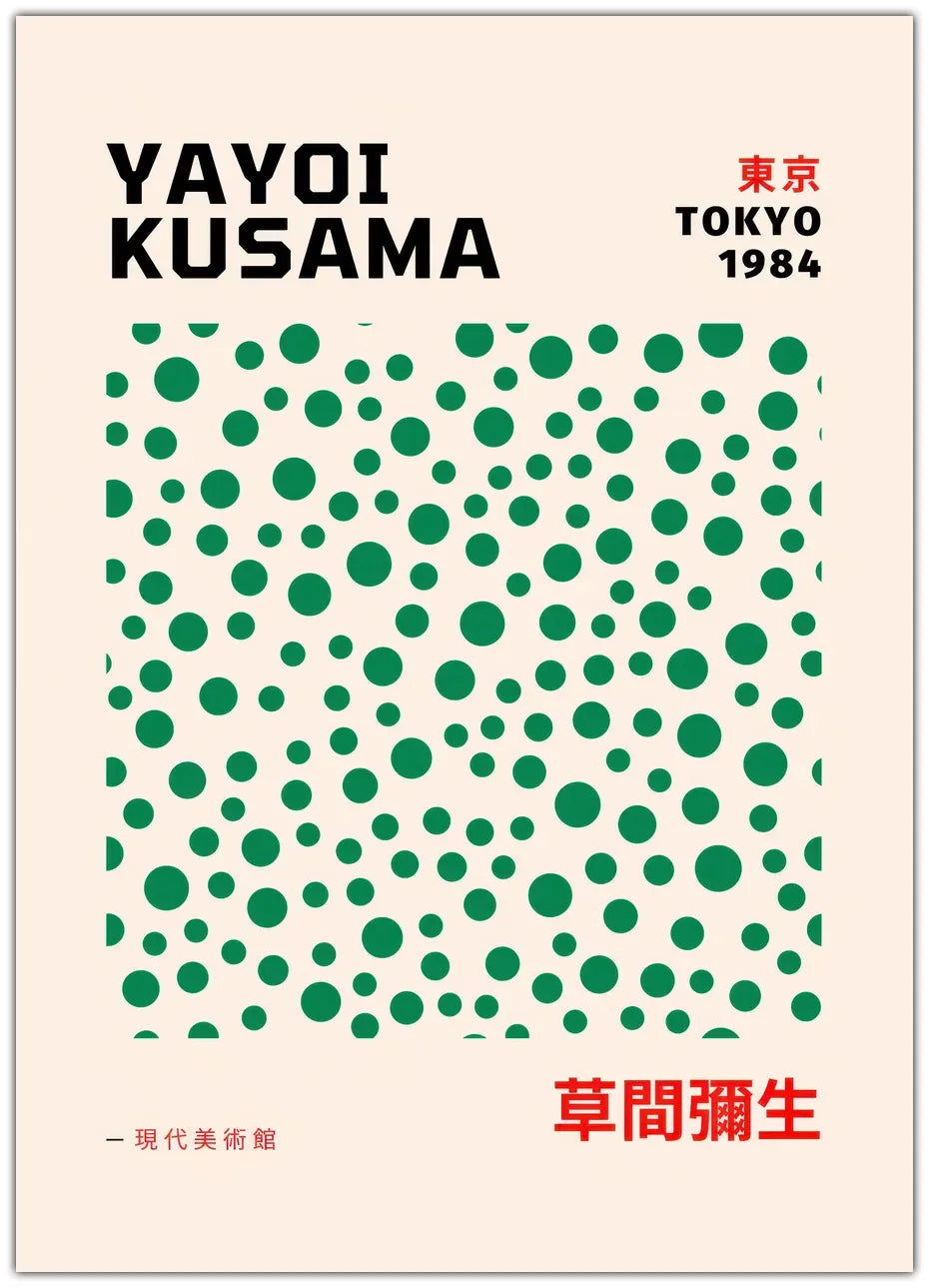 Yayoi Kusama - Grüne Punkte Poster